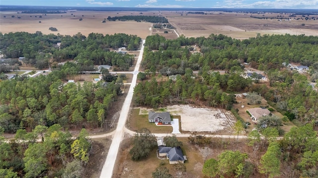 aerial view featuring a rural view