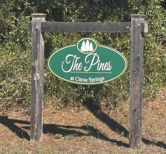 view of community sign