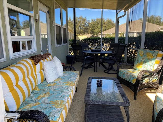 view of sunroom