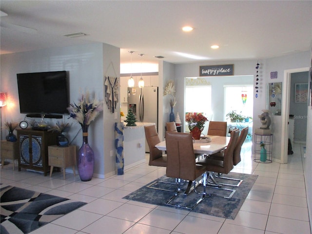 view of tiled dining area