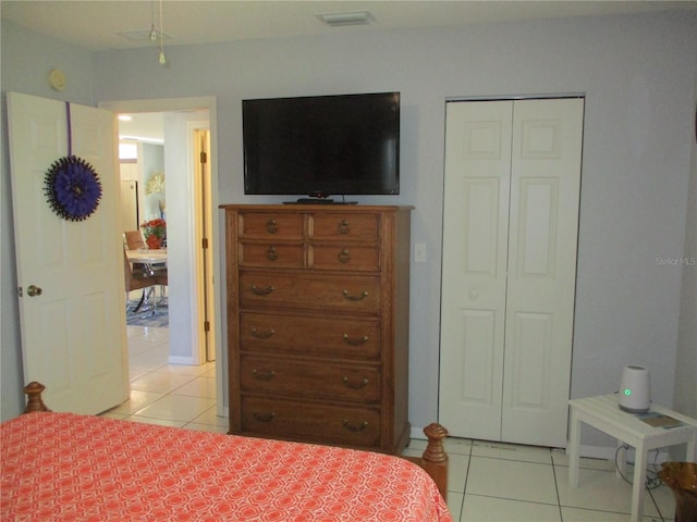 view of tiled bedroom