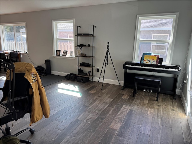 misc room featuring dark wood-type flooring