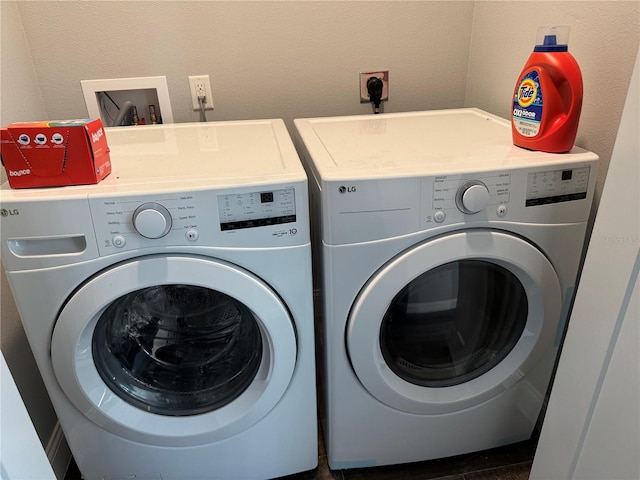 laundry room with separate washer and dryer