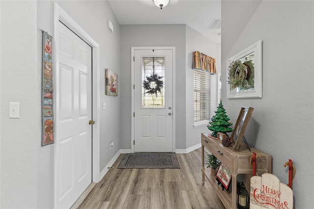 entryway featuring light hardwood / wood-style floors