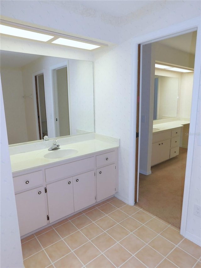 bathroom featuring vanity and tile patterned floors