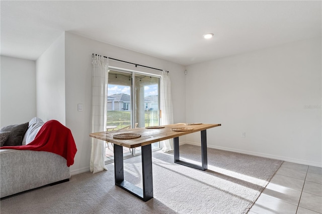 office with light tile patterned floors