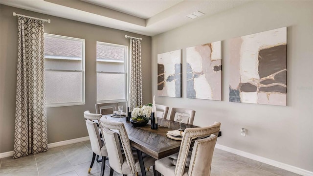 view of tiled dining space