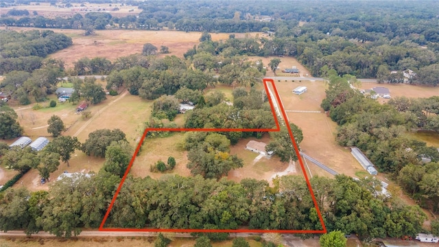 aerial view featuring a rural view