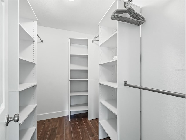 spacious closet with wood finished floors