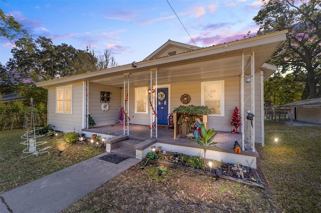 view of front of home with a porch