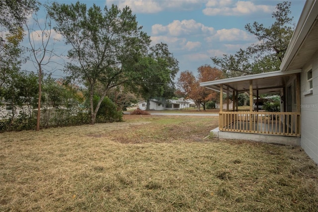 view of yard featuring a porch