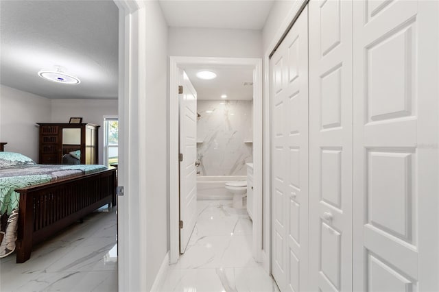 interior space featuring a textured ceiling