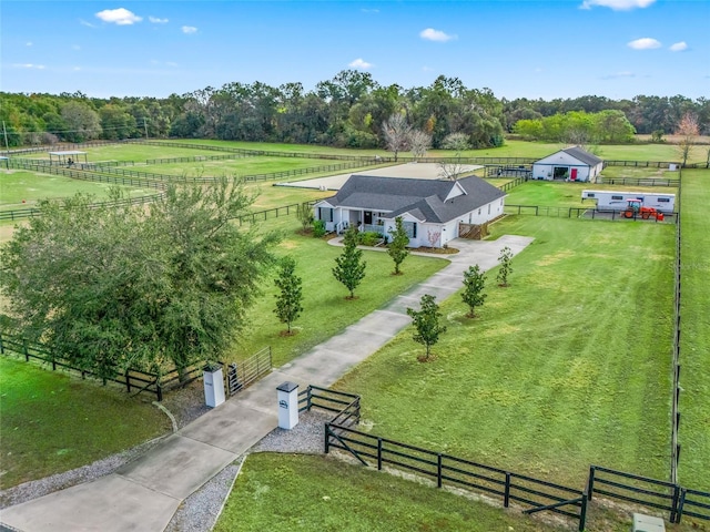 bird's eye view featuring a rural view