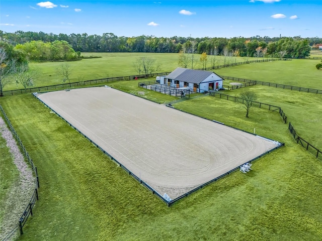 aerial view with a rural view