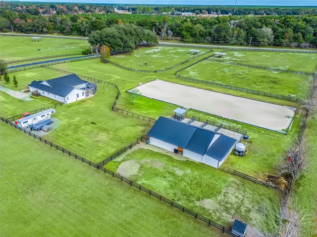 bird's eye view with a rural view