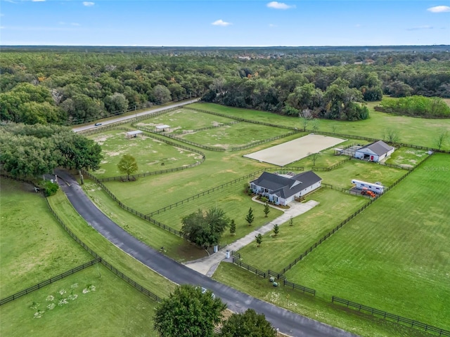 drone / aerial view with a rural view