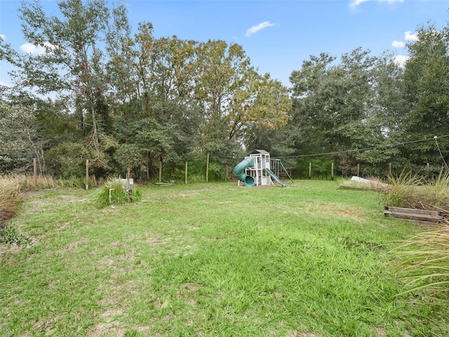 view of yard featuring a playground