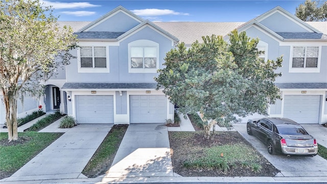 view of property featuring a garage