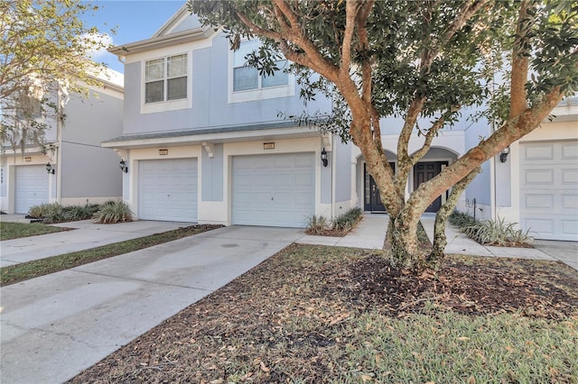 view of property featuring a garage