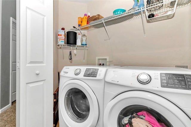 laundry area featuring separate washer and dryer