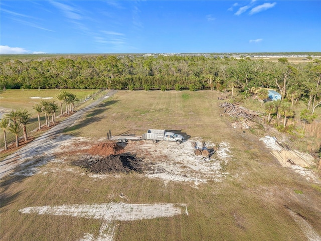 bird's eye view with a rural view