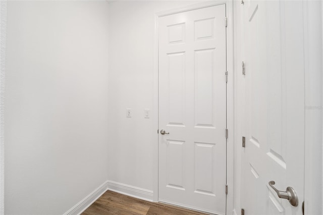 interior space featuring dark wood-type flooring