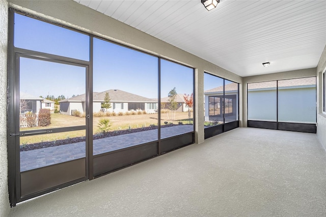 view of unfurnished sunroom