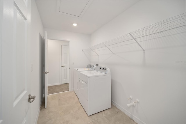 laundry area with washer and dryer