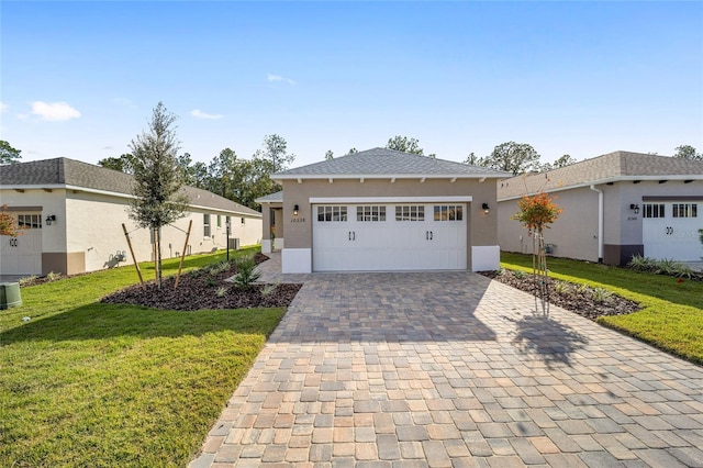 view of front facade featuring a front yard