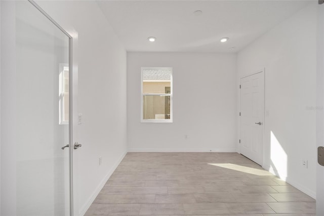 empty room featuring light hardwood / wood-style flooring