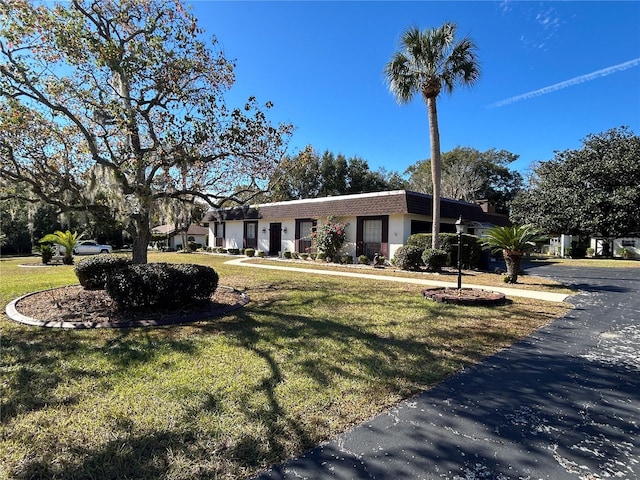 ranch-style house with a front yard