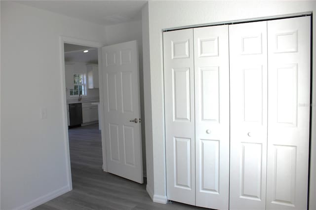 interior space featuring dark wood-type flooring