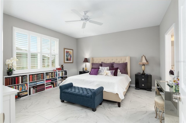 bedroom with ceiling fan