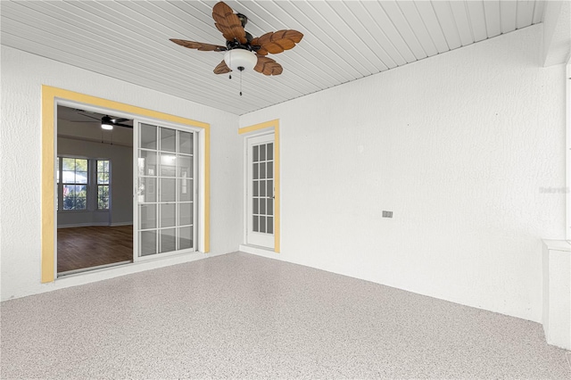 unfurnished room with ceiling fan