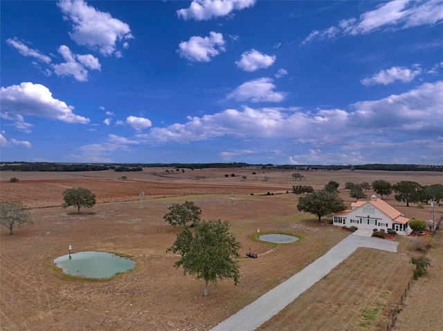 aerial view featuring a rural view