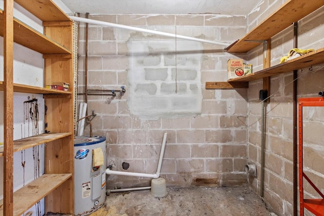 interior space featuring water heater