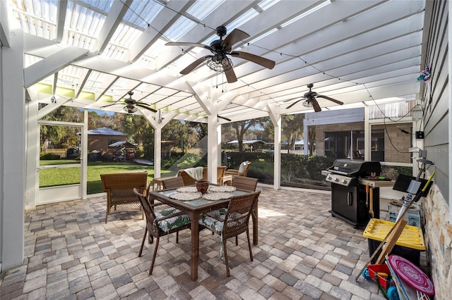 view of patio with a grill