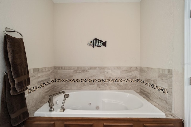 bathroom featuring a tub to relax in