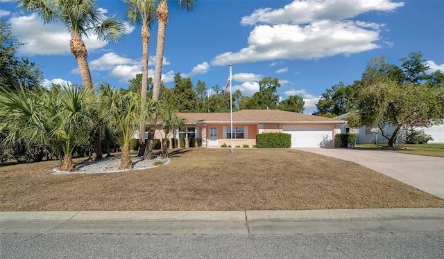 ranch-style home with a garage