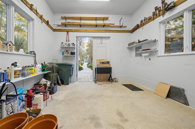 interior space with concrete flooring