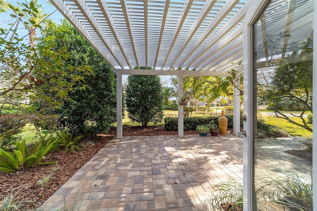 view of patio with a pergola