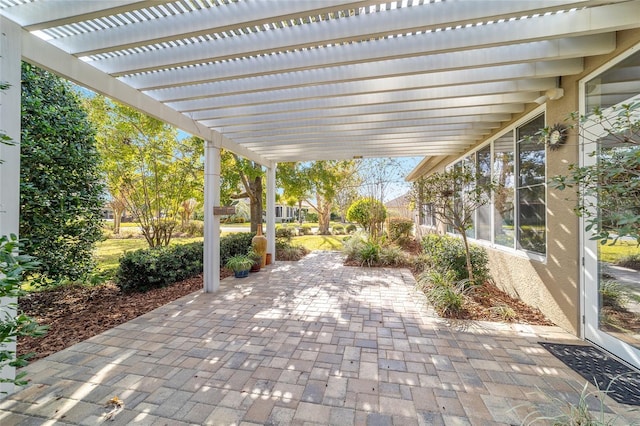 view of patio / terrace featuring a pergola