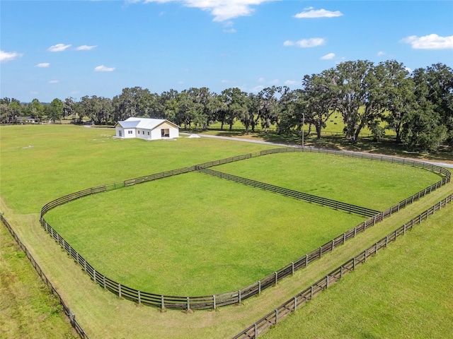 drone / aerial view featuring a rural view