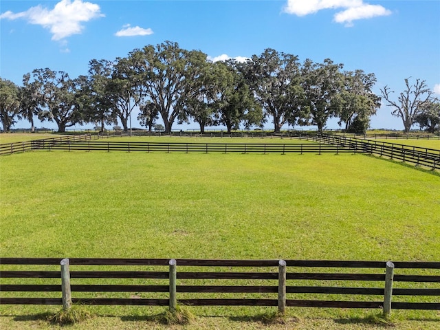 view of yard featuring a rural view