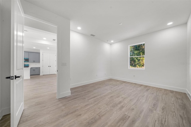 empty room featuring light wood-type flooring