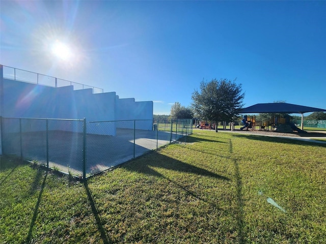 view of yard with a playground