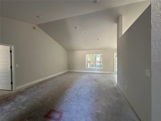 bonus room featuring lofted ceiling