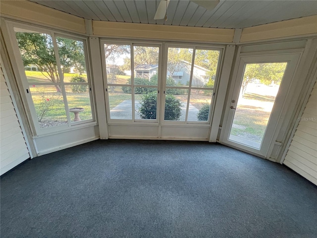 view of unfurnished sunroom