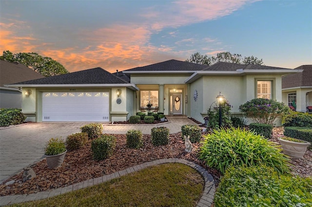 view of front of home featuring a garage