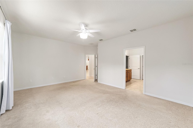 interior space featuring ceiling fan